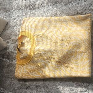 Fendi Yellow and White Patterned Crewneck Sweater